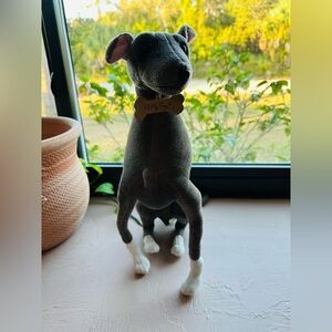 MY DOG Mini Italian Greyhound Grey premium stuffed animal.
